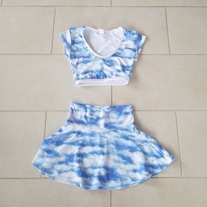 Clouds in the Sky crop top & skirt set